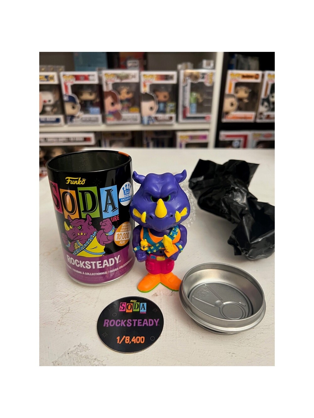 LE EXC BLACKLIGHT 8400 PIECE Rocksteady Funko Soda TMNT Teenage Ninja Turtles